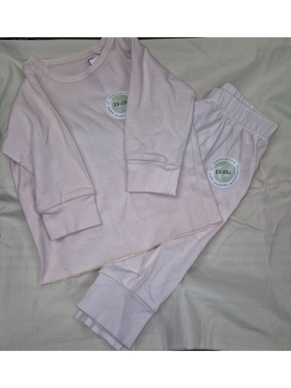 Kidential Baby Pink Long Sleeve Top & Pants Set 12-18M
